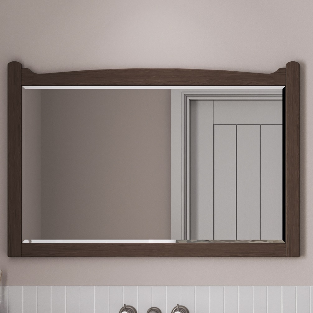 Product Lifestyle Image of Burlington Guild Dark Oak 850mm X 570mm Bathroom Mirror GU8557DOK